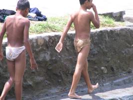 Some personal pics from Nepal1 (lads enjoying themselves in the canal)