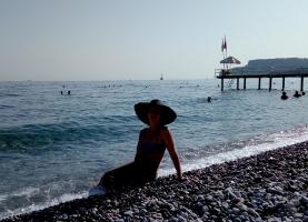 On beach of Alania, Turkey