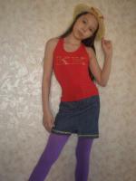 Girl from VK in purple pantyhose / tights